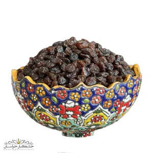 کشمش پلویی آفتابی تیره تازه و طبیعی با دانه‌های سالم و یکدست