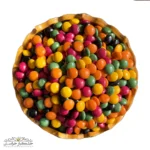 شکلات اسمارتیز مخلوط – زاویه دوم با نمای نزدیک و رنگ‌های متنوع