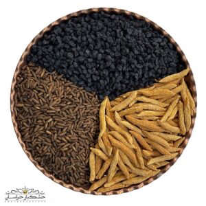 پک سوغات افغانستان اصل شامل چلغوزه، برگه فشرده و مویز بدون هسته تازه