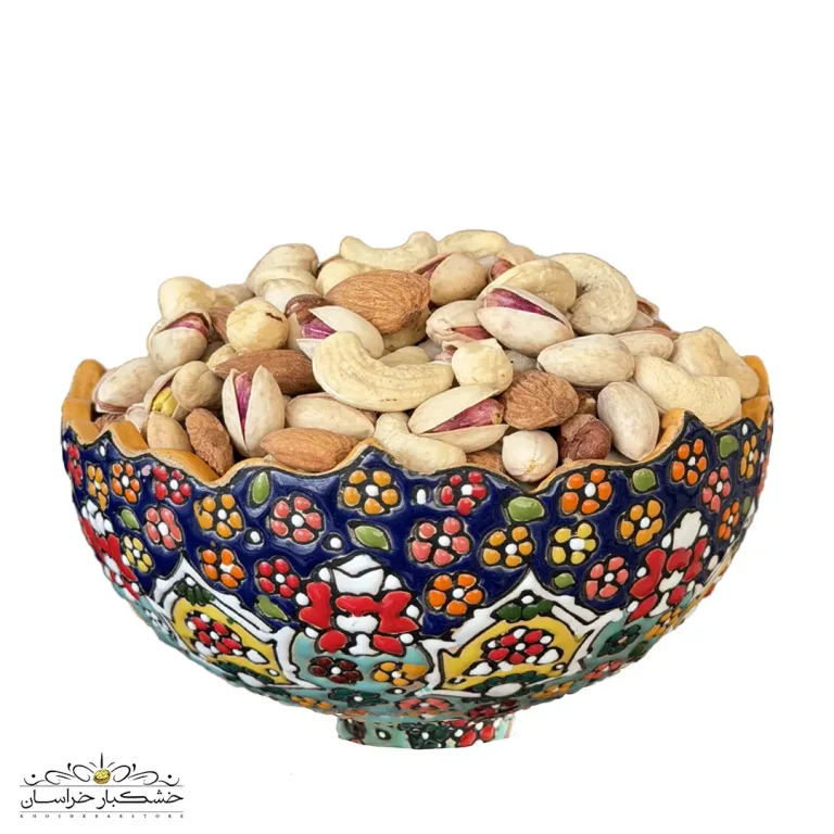 آجیل چهار مغز خام با ترکیب مغزهای تازه و طبیعی – مناسب رژیم سالم و مصرف روزانه