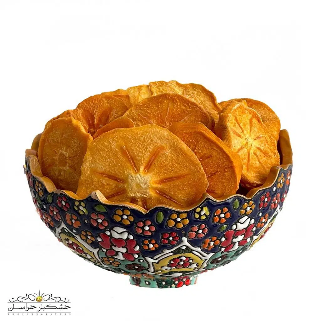 اسلایس خرمالو خشک درجه یک بدون مواد افزودنی