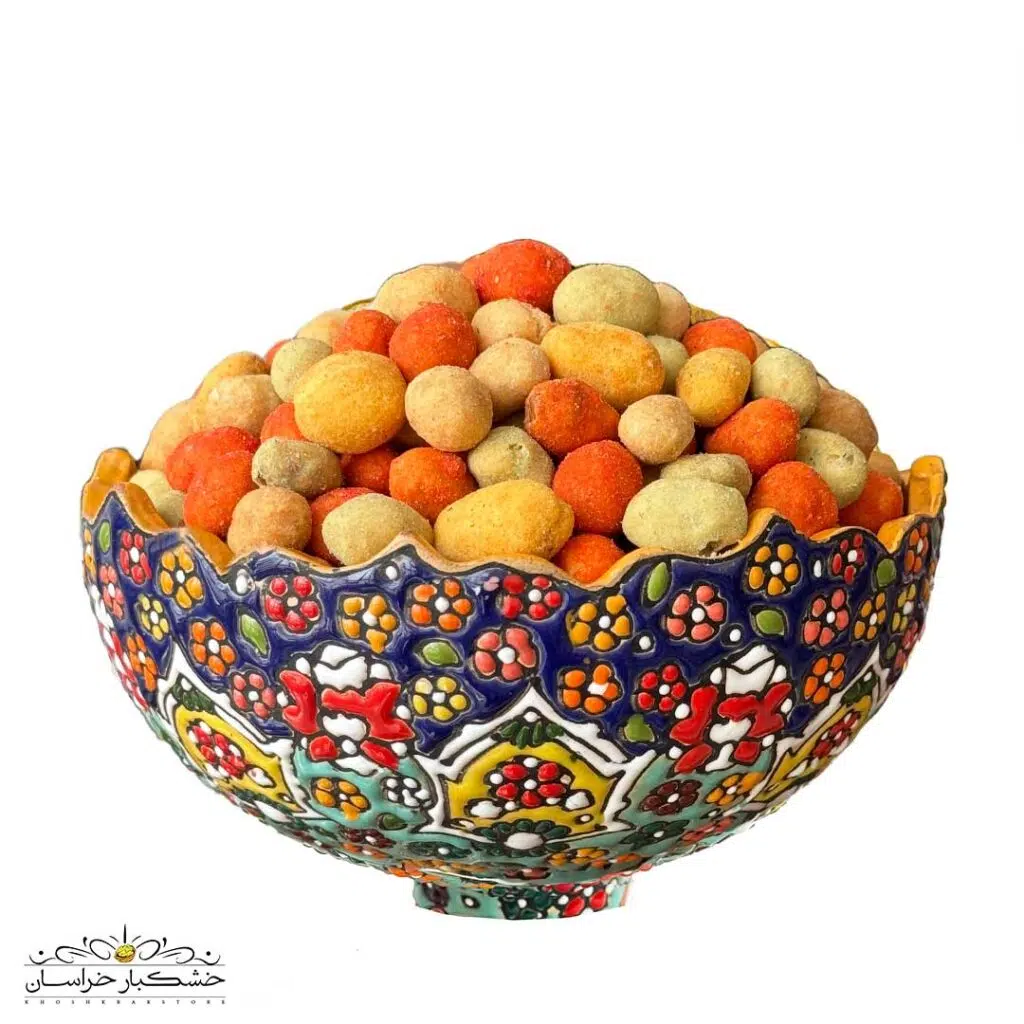 خرید مخلوط مغز بادام زمینی روکش‌دار تازه و خوشمزه با بسته‌بندی شیک