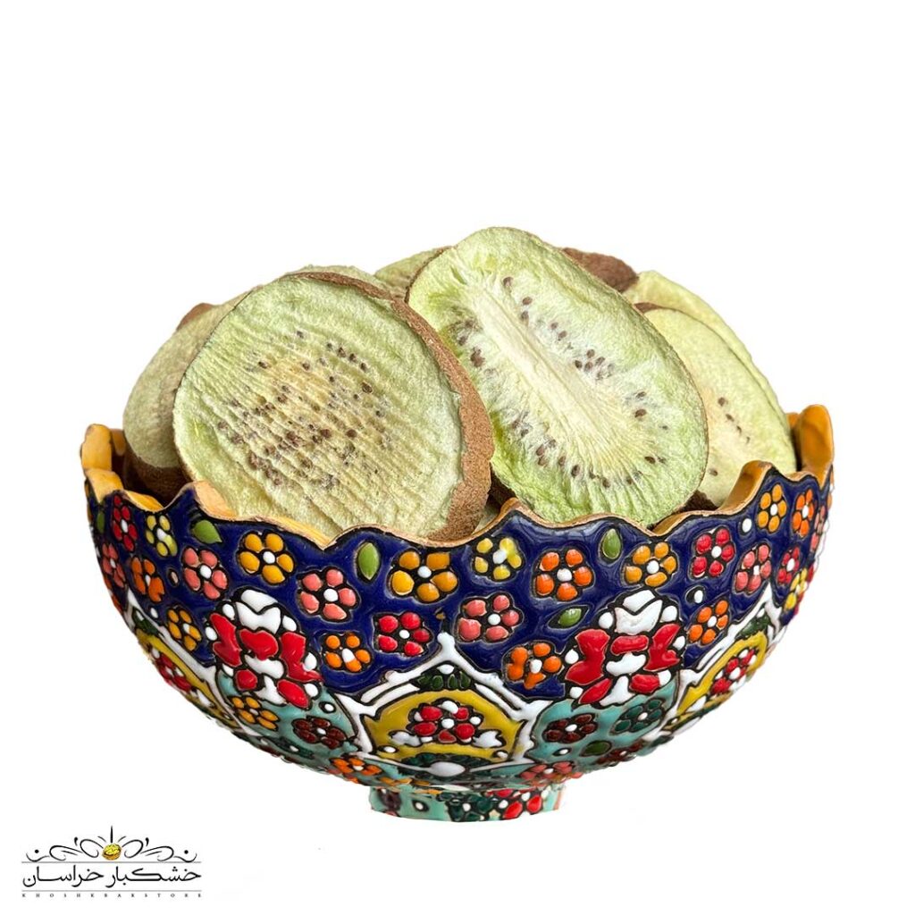 خرید کیوی خشک پفکی فریز درایر تازه و ترد بدون شکر و افزودنی
