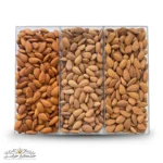 کلکسیون بادام هندی ۳ طعم تازه و ترد شامل پنیری، فلفلی و کچاپ در بسته‌بندی لوکس