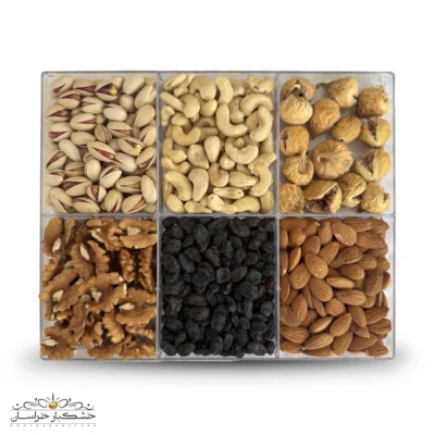 خرید کلکسیون سلامت و انرژی شامل آجیل و میوه خشک تازه و مغذی با بسته‌بندی شیک