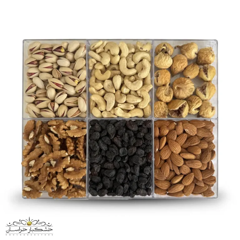 خرید کلکسیون سلامت و انرژی شامل آجیل و میوه خشک تازه و مغذی با بسته‌بندی شیک