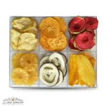 تصویر کلکسیون میوه خشک لاکچری رنگارنگ و طبیعی با بسته‌بندی شیک برای هدیه و پذیرایی