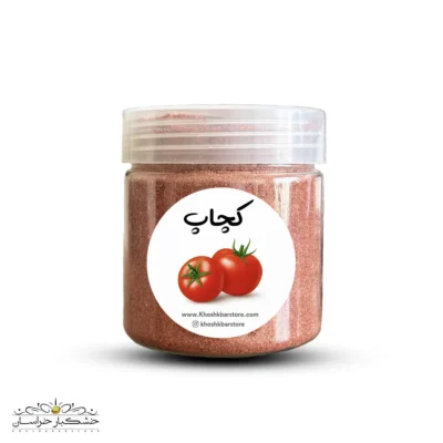 تصویر ادویه کچاپ پودری قرمز و معطر در ظرف شیشهای – خشکبار استور