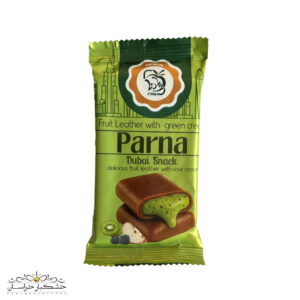 تصویر لواشک اسنک دبی پارنا با بسته‌بندی رنگارنگ و طعم ترش میوه‌ای – محصول خشکبار استور