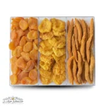 کلکسیون برگه میوه خشک زردآلو و هلو و آلو درجه یک خشکبار استور