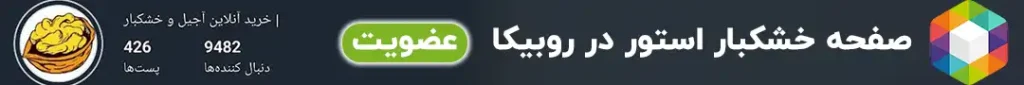 بنر تبلیغات صفحه خشکبار استور در روبیکا با بیش از 9 هزار دنبال کننده