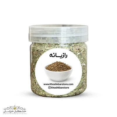 تصویر باکیفیت دانه رازیانه تازه، سبز و معطر، بستهبندی شده توسط خشکبار استور